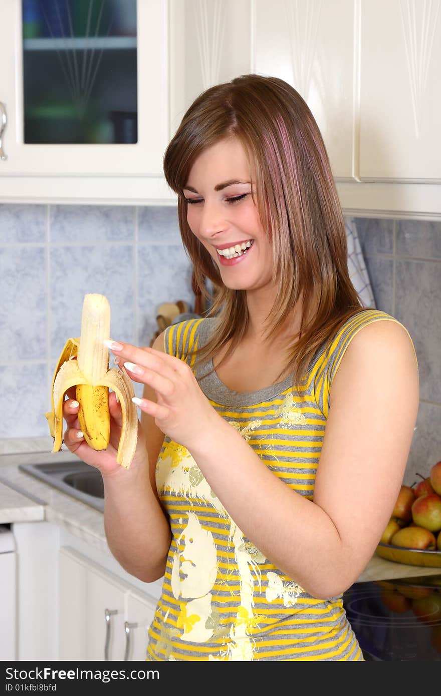 Young woman in her kitchen