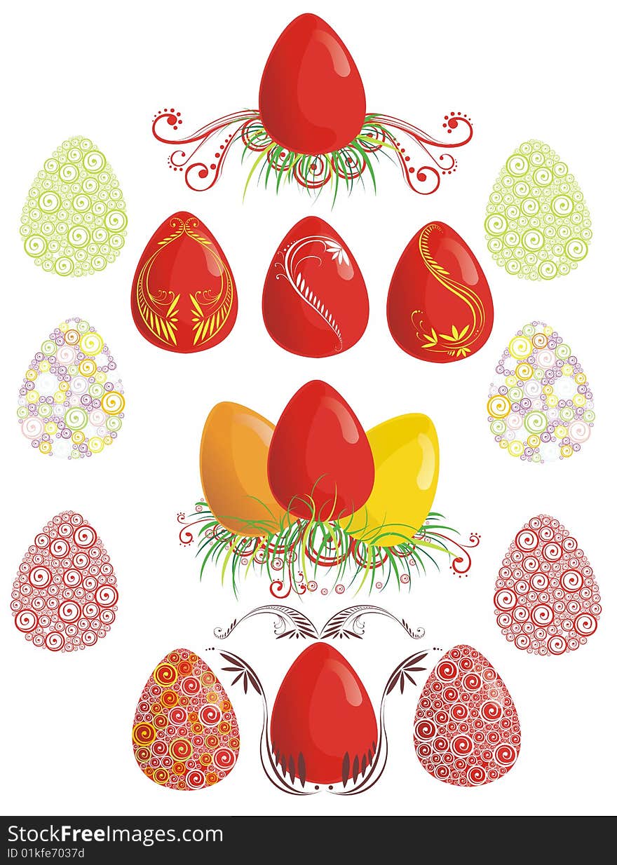 Color easter eggs, vector illustration