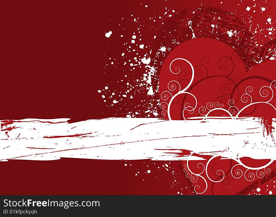 Red heart grunge abstract background with copy space. Red heart grunge abstract background with copy space