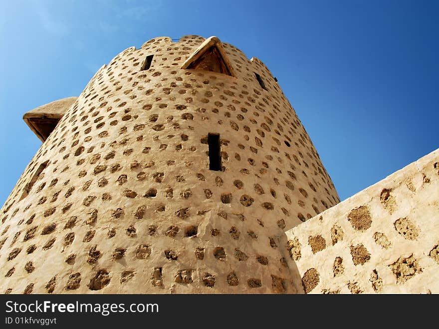 An ancient wind tower in dubai museum. An ancient wind tower in dubai museum