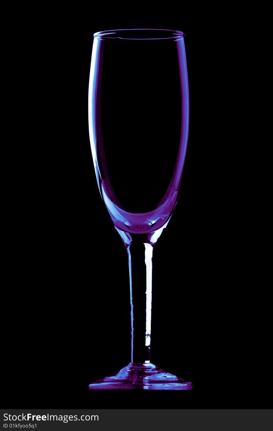 Wine glass isolated on black background