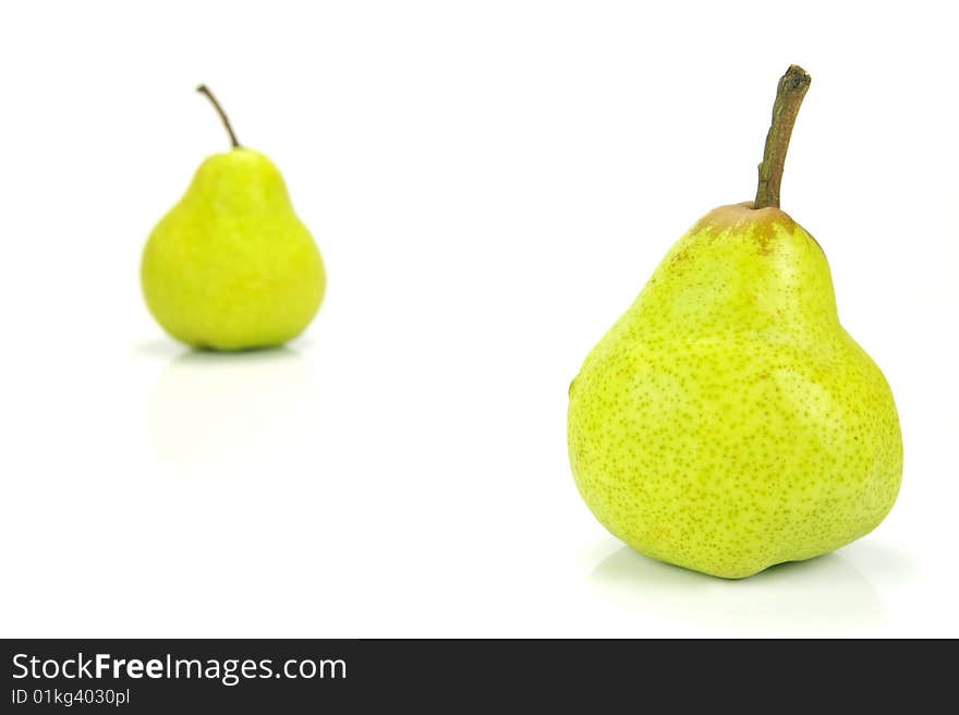 Pears isolated against a white backbround