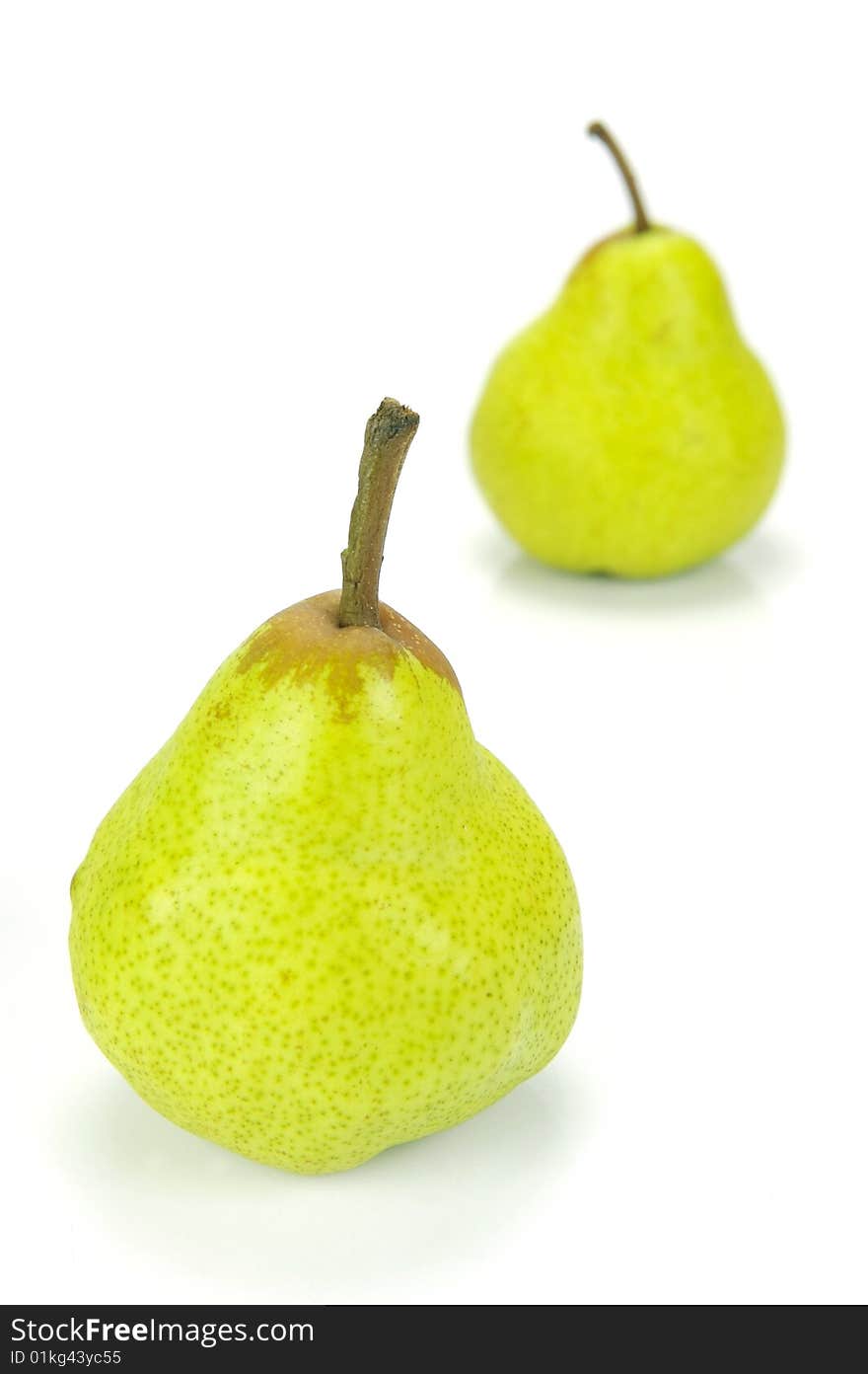 Pears isolated against a white background