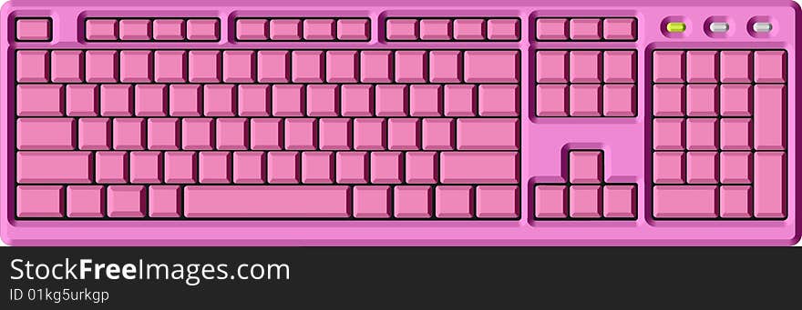 Pink blank keyboard for girl. Pink blank keyboard for girl