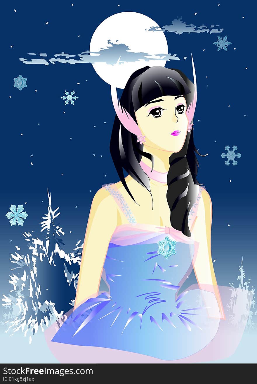 Snow beauty fairy feather snowflake