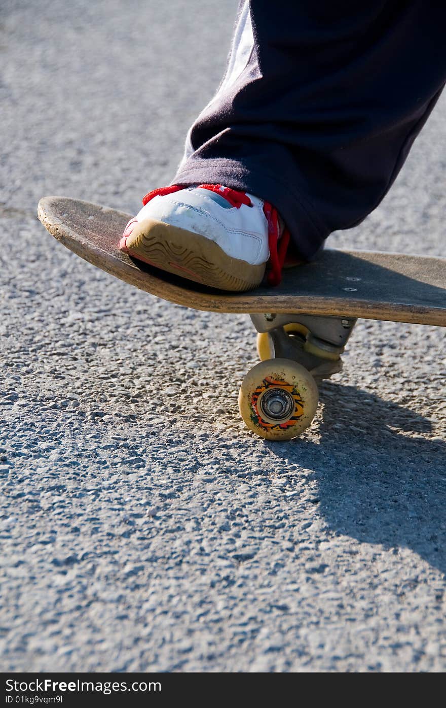 Teenager skateboarding