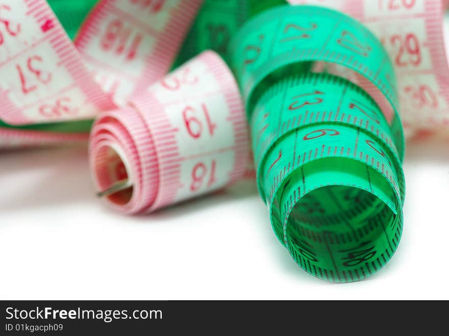 Measuring tape isolated on a white background