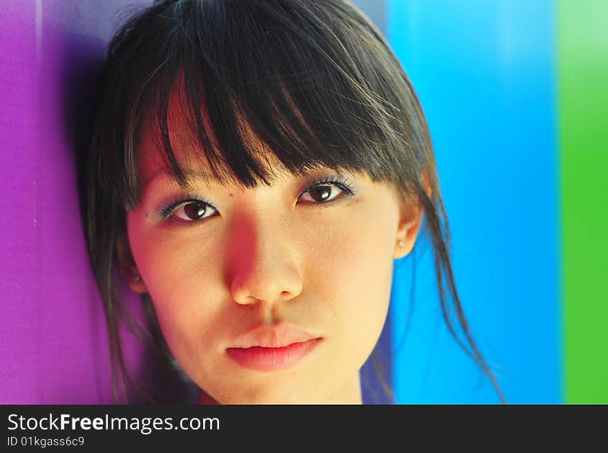 Different poses of female portraits.