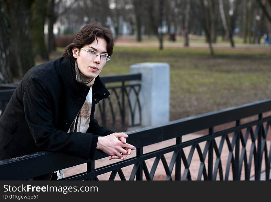 Pretty young man outdoor at the park. Pretty young man outdoor at the park