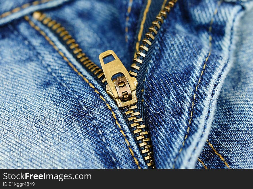 Zipper Of A Stylish Jeans