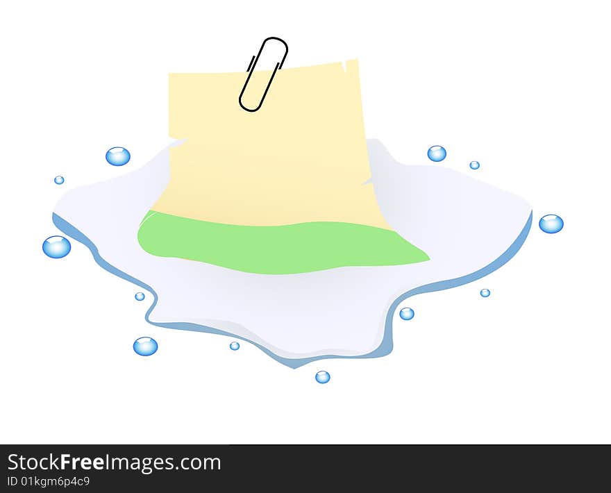 Notepaper in water