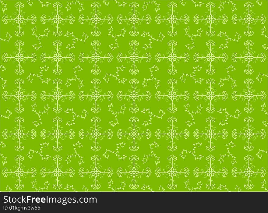 Pattern of flowers surrounded by vines on green background. Change the colour its a vector. Pattern of flowers surrounded by vines on green background. Change the colour its a vector.