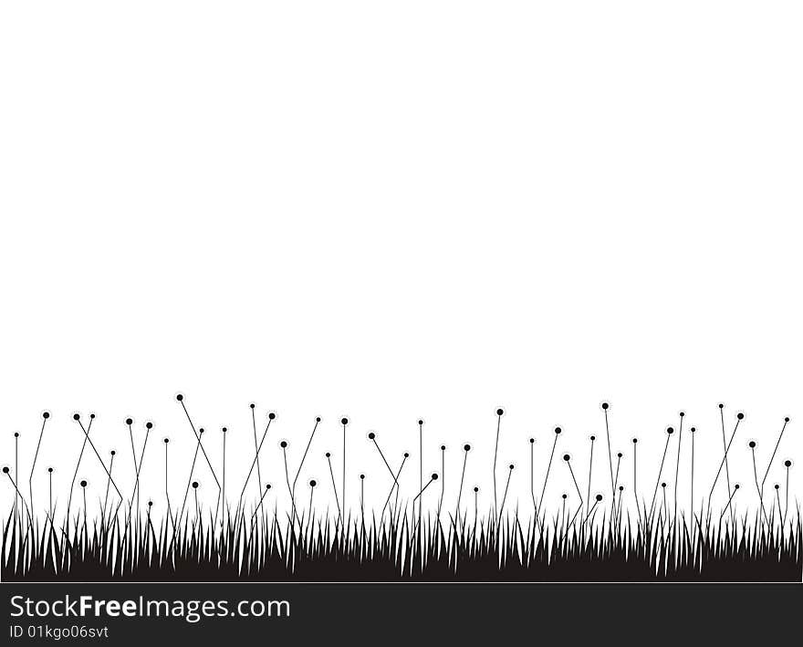 Grass with Pollen silhouette border. Change the colour its a vector.