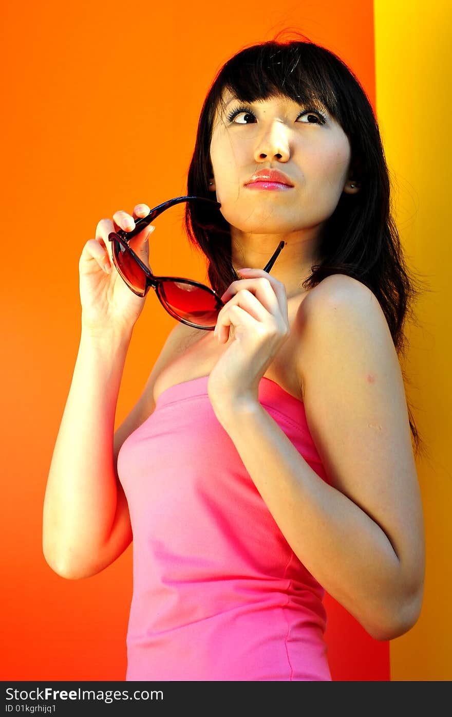 Different poses of female portraits.