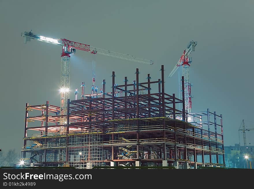 Cranes On Construction Site