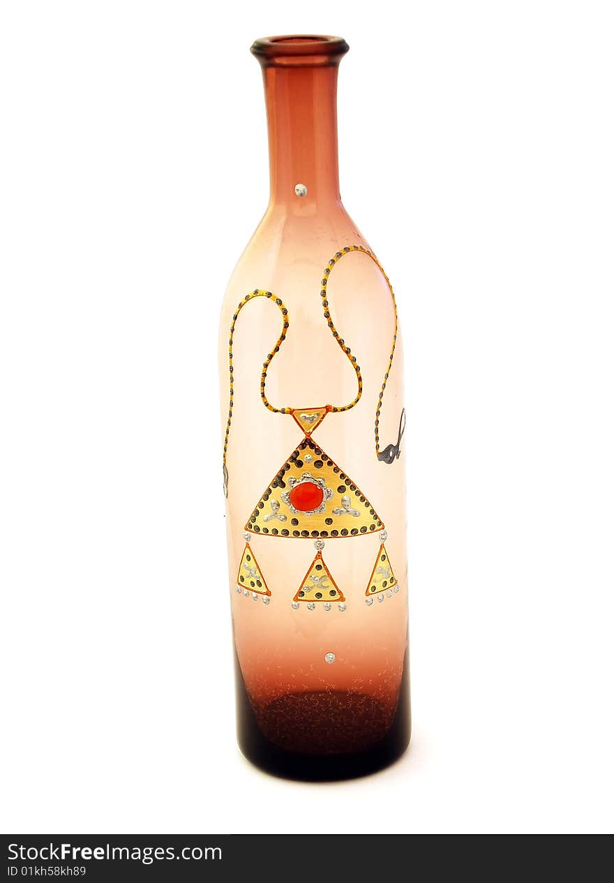 Ornamental bottle handpainted and designed