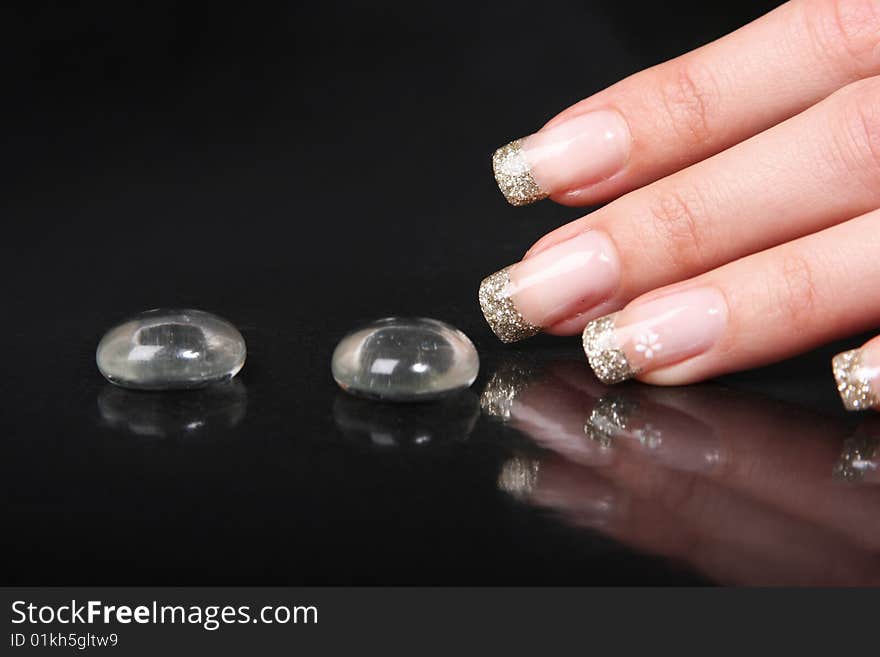 Beautiful hands isolated on black. Beautiful hands isolated on black