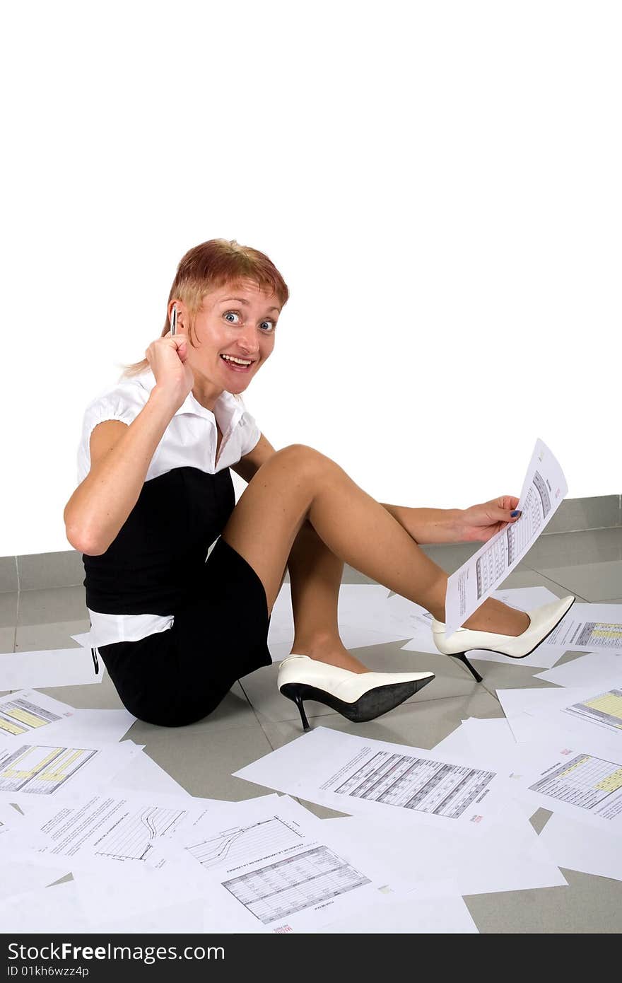 Business lady with finance paper