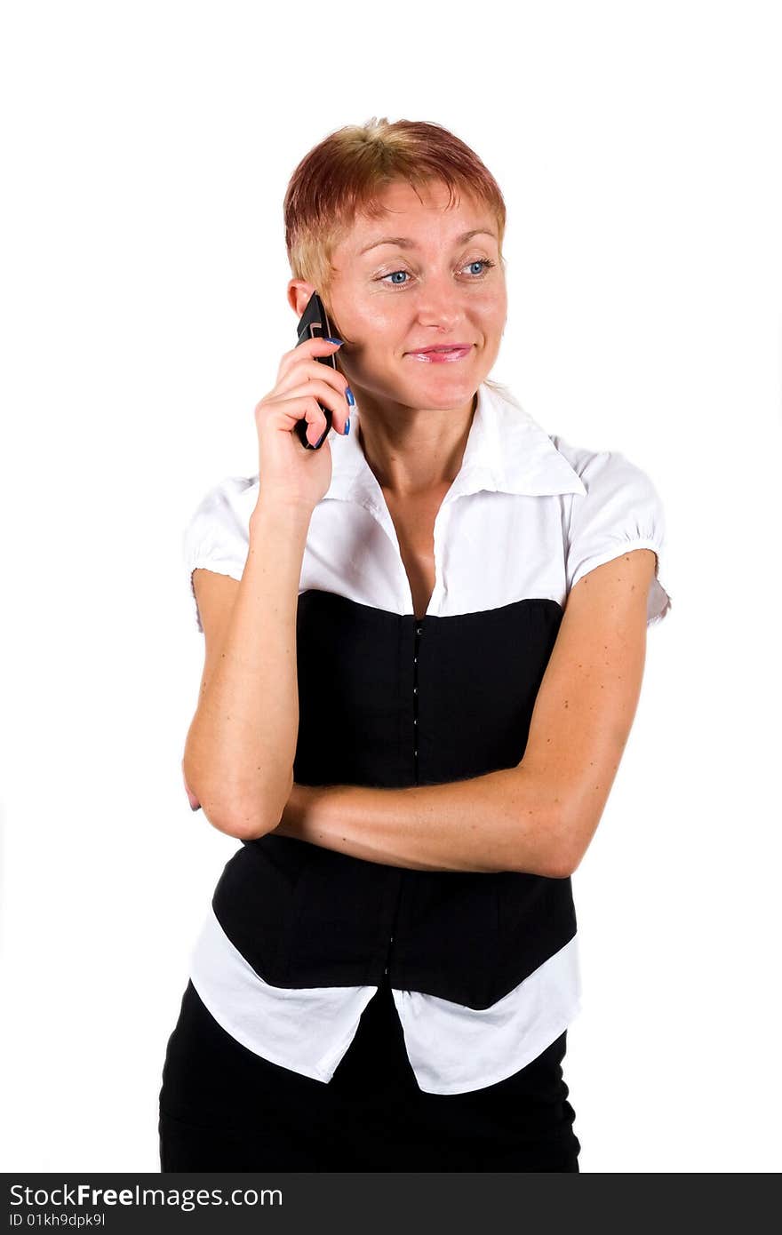 Business lady on white background