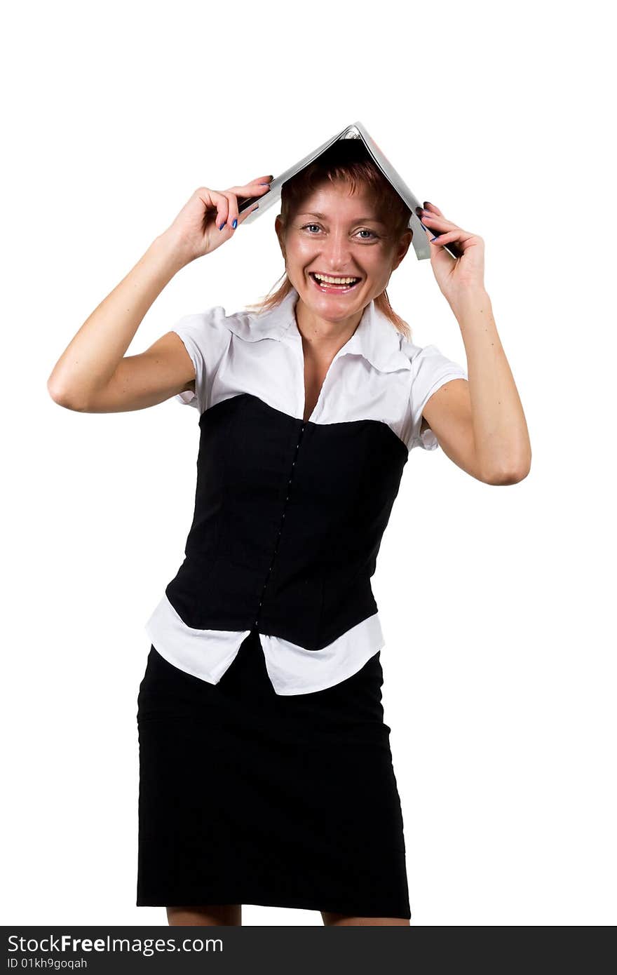 Smiling young teacher with book