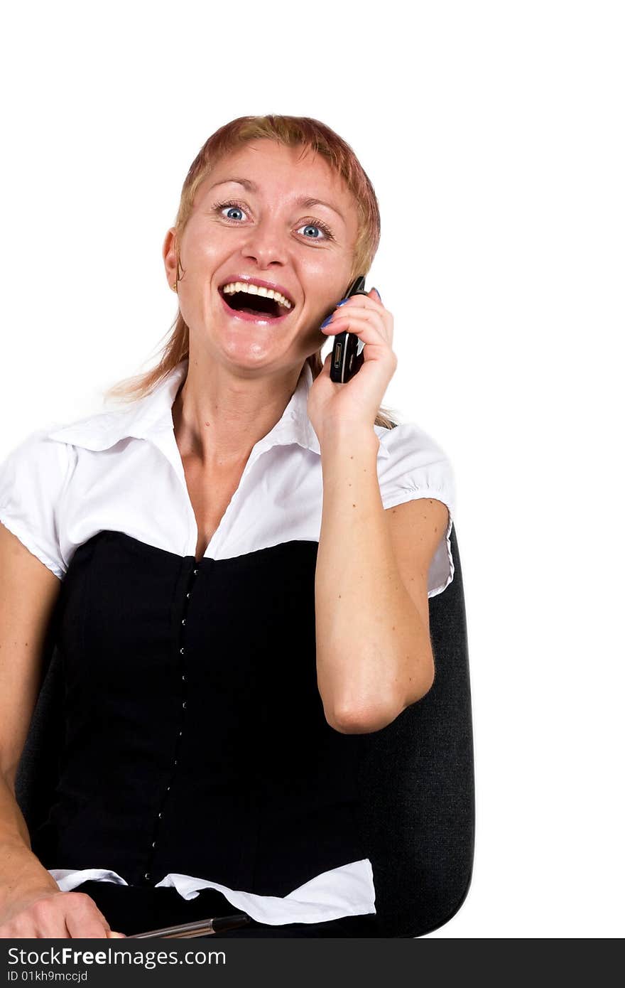 Business lady with smile and phone