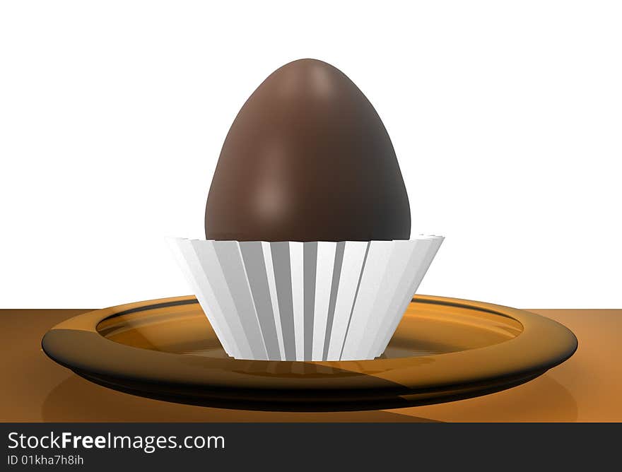 A 3D illustration of a easter egg with gift box