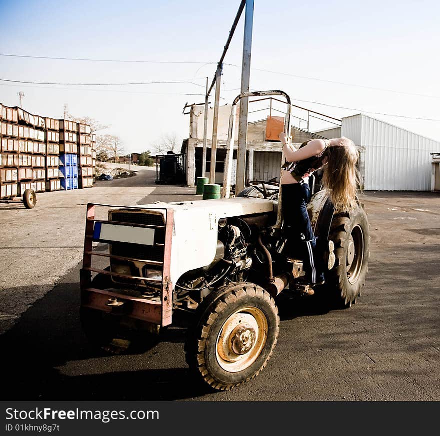 Woman On A Tractor