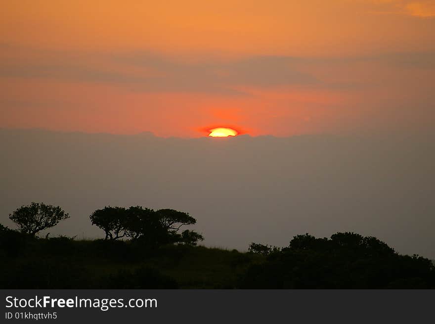 A Sunset in a Southafrican Nationalpark. A Sunset in a Southafrican Nationalpark