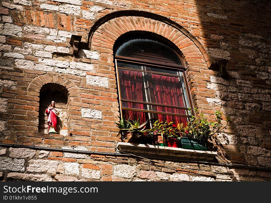 Jesus And Window. Old italy Series