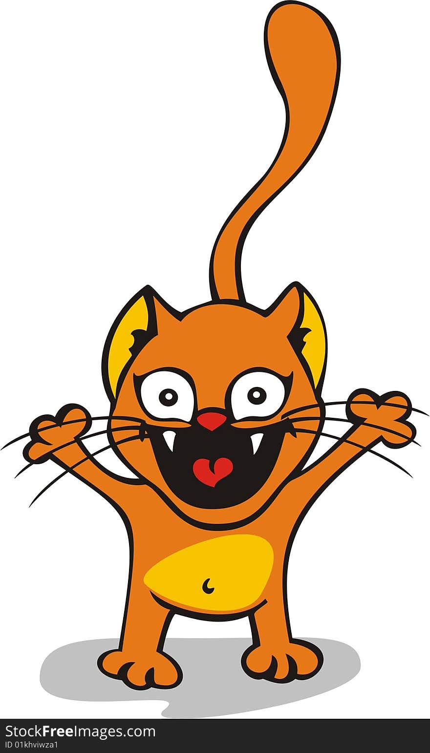 The cheerful cat is glad to see you.:Vector. The cheerful cat is glad to see you.:Vector.