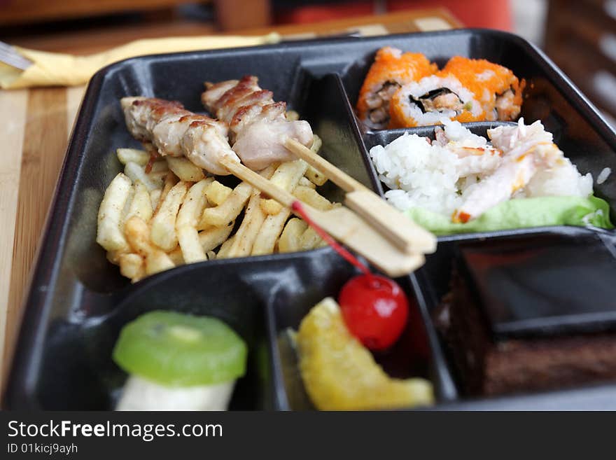 Set food for child in a Japanese restaurant