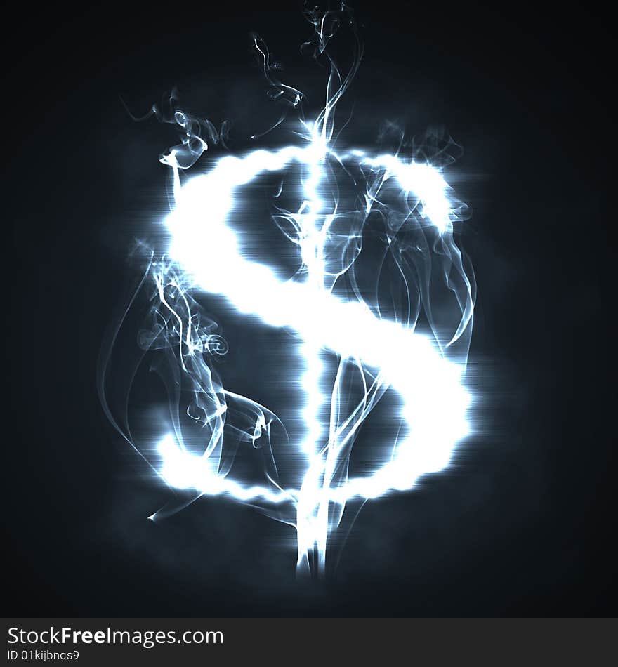 Illustration of the burning dollar sign