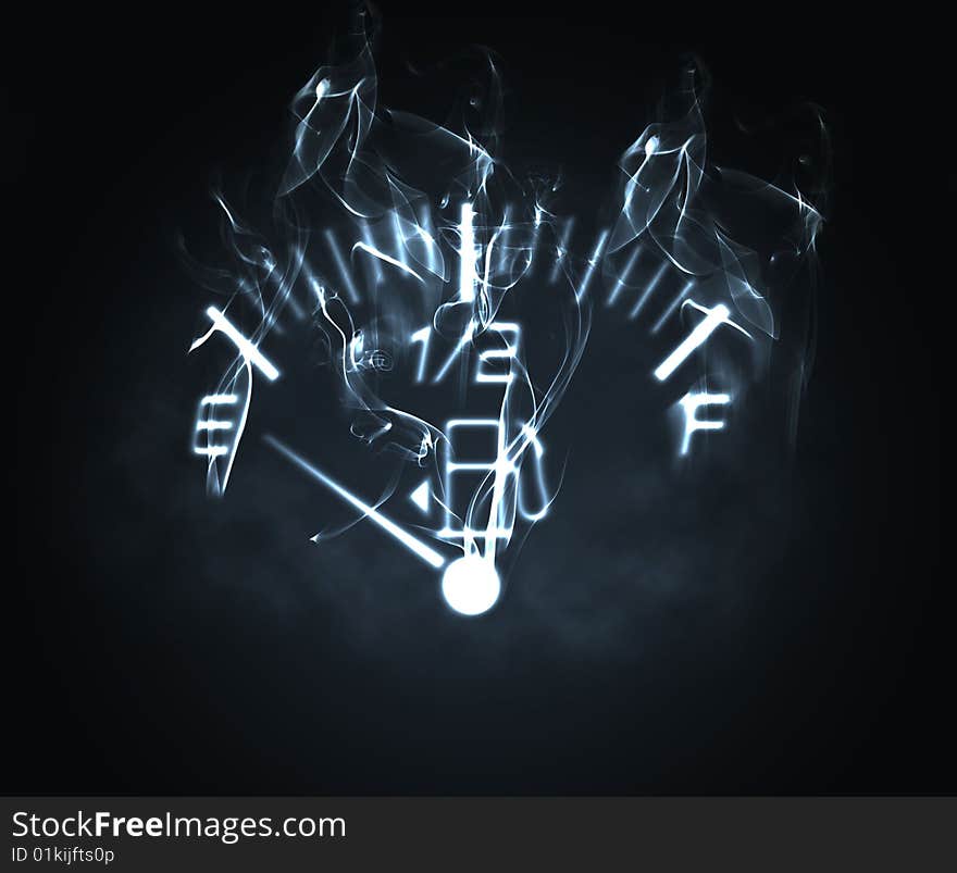 Illustration of the fuel scale in the smoke. Illustration of the fuel scale in the smoke