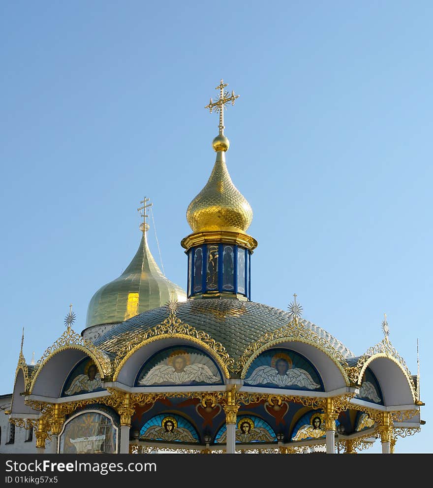 Domes of churches. Pochayiv Lavra - the greatest orthodox monostyr in Ukraine