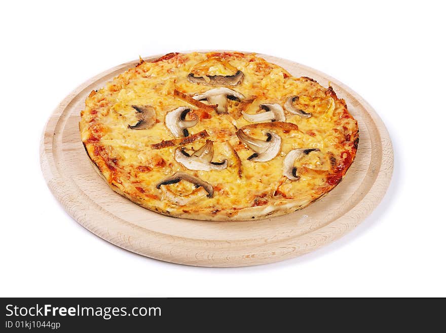 Pizza isolated white fastfood cheese