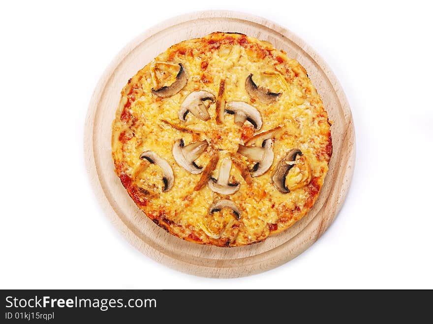 Pizza isolated white fastfood cheese