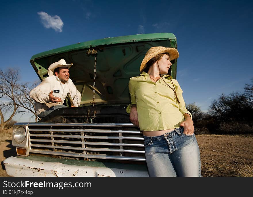 Couple with a Pickup Truck