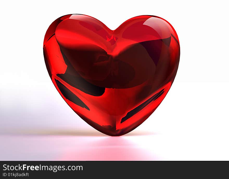 3D image heart of glass