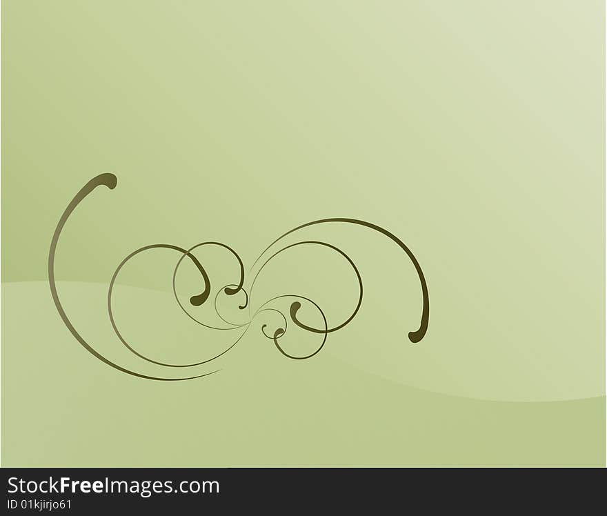 Abstract green background with curves. Abstract green background with curves