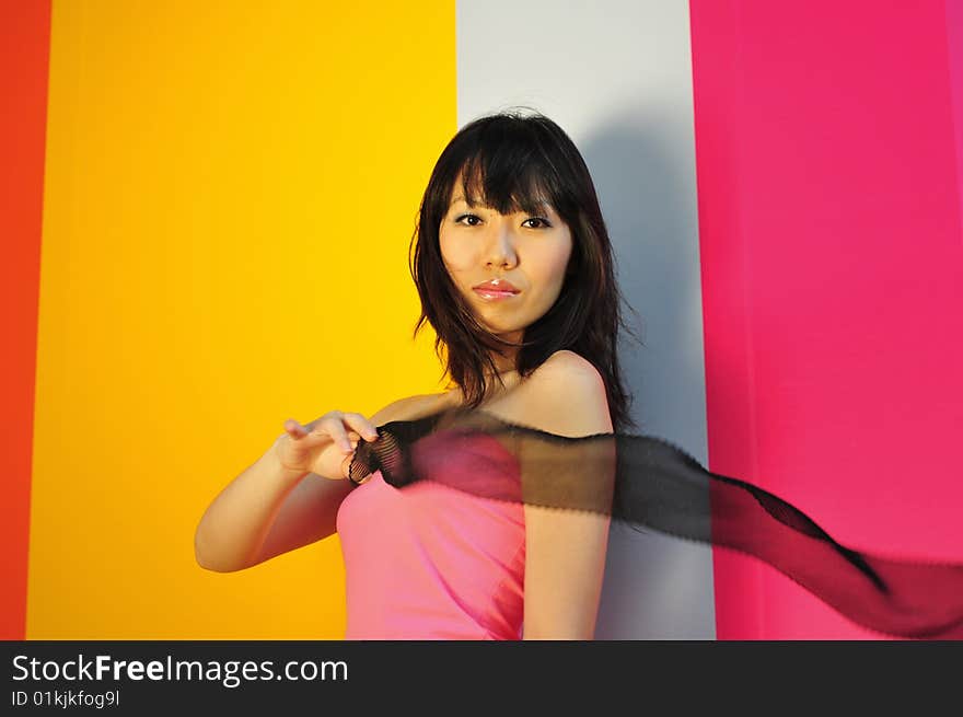 Different poses of female portraits.