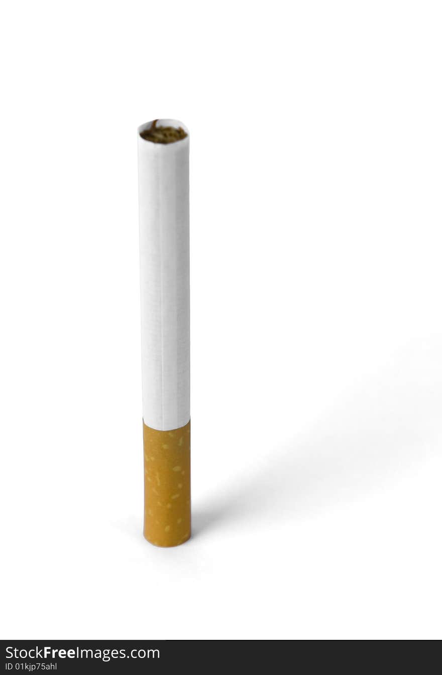 Isolated cigarette over a white colored background. Isolated cigarette over a white colored background.