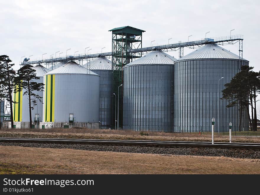 Big tank complex in a port. Big tank complex in a port