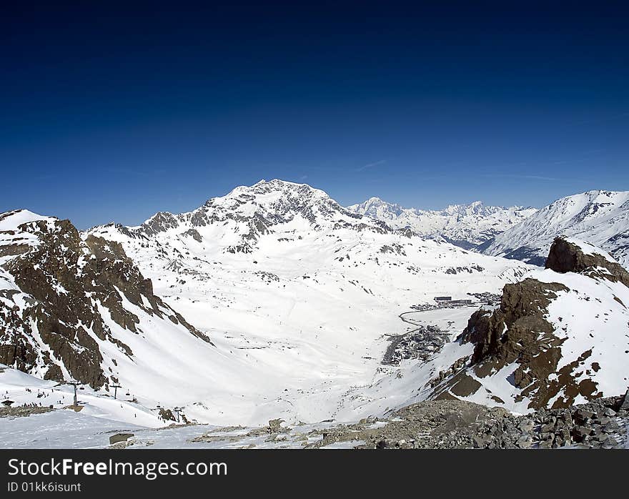 Mountain Ski resort Tignes. France