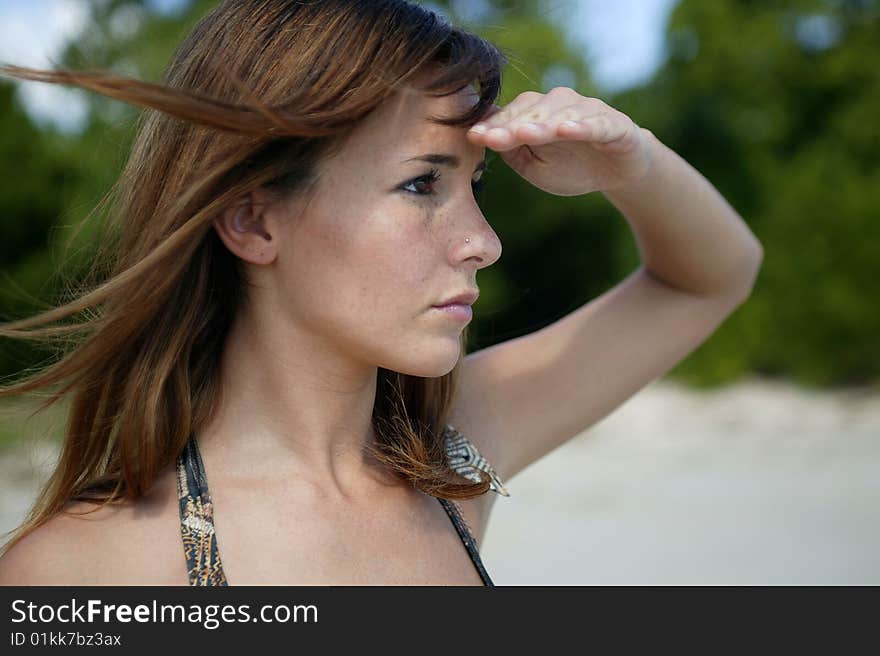 Young woman at the beach