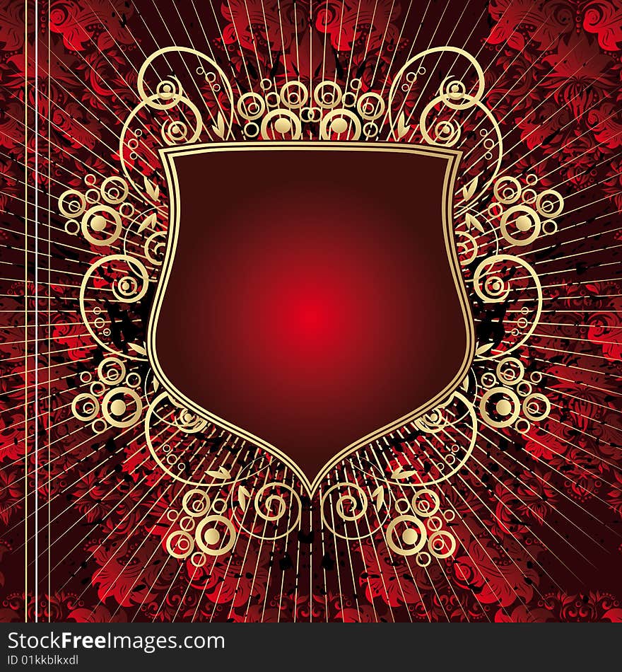 Vintage heraldic shield - vector illustration