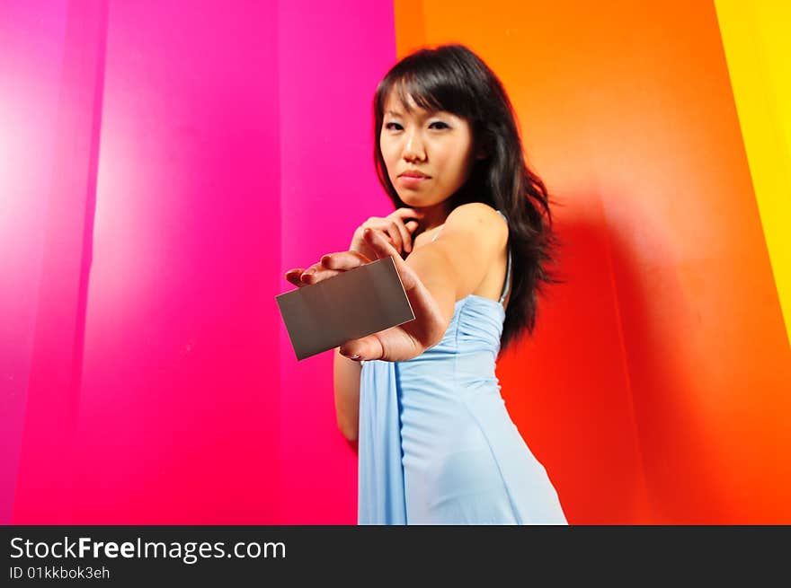 Different poses of female portraits. A colourful world.