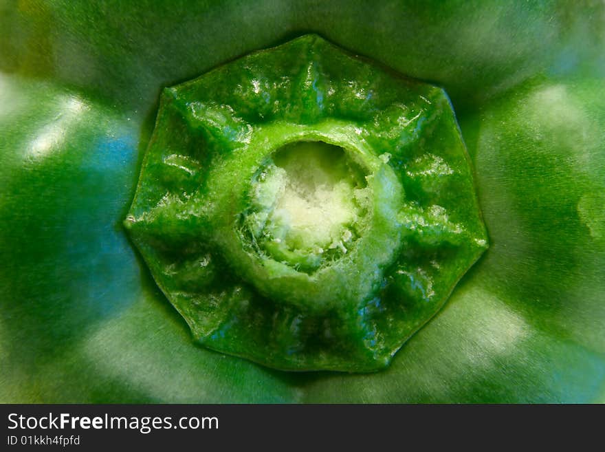 Detail of green pepper full of vitamins