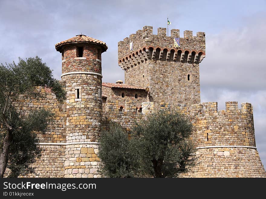 Old medieval castle towers made of stone