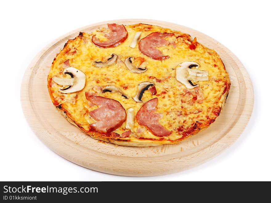 Pizza isolated white fastfood cheese