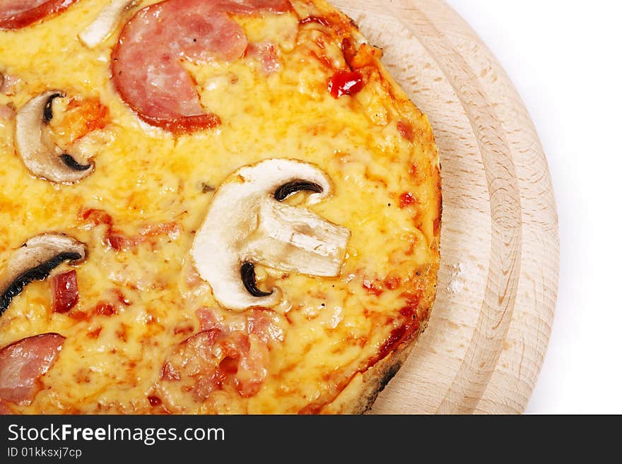 Pizza isolated white fastfood cheese